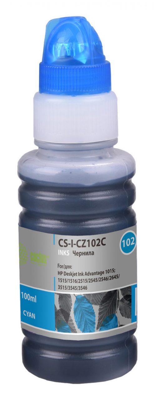 Чернила Cactus CS-I-CZ102C голубой100мл для HP Deskjet Ink Advantage 1015/1515/2515/2545