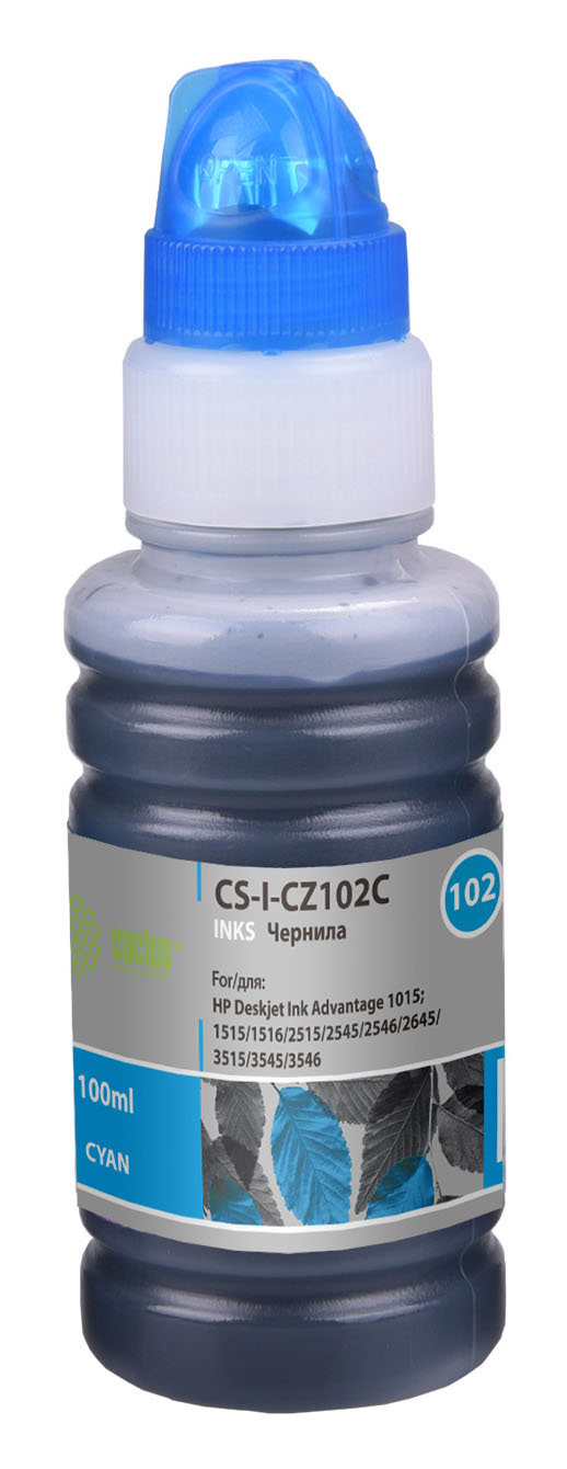 Чернила Cactus CS-I-CZ102C голубой100мл для HP Deskjet Ink Advantage 1015/1515/2515/2545