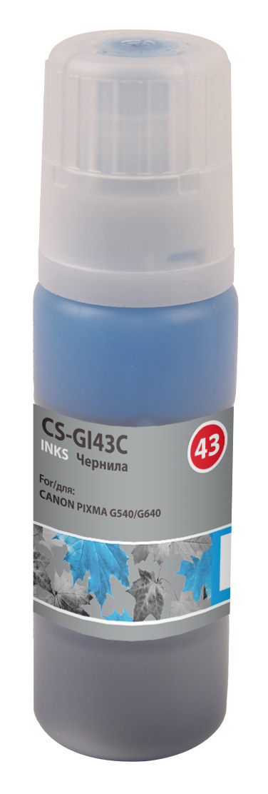 Чернила Cactus CS-GI43C голубой60мл для Canon Pixma G640/540