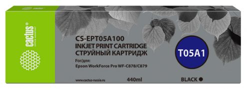 Картридж струйный Cactus CS-EPT05A100 черный (440мл) для Epson WorkForce Pro WF-C878/C879
