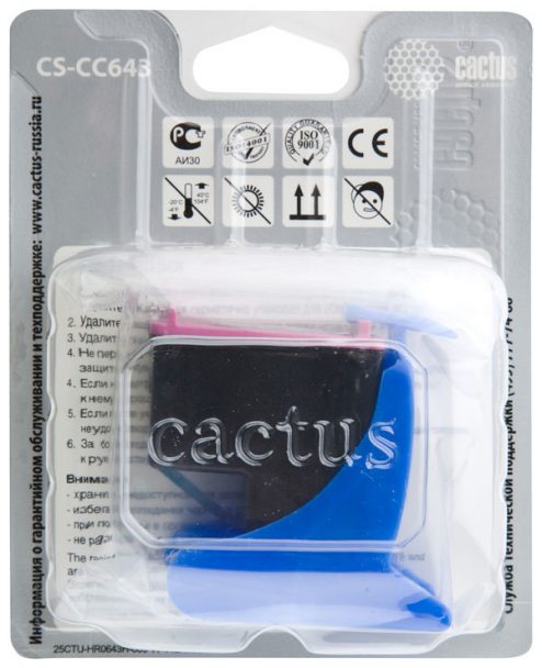 Картридж струйный Cactus CS-CC643 многоцветный для №121 HP DeskJet D1663/D2563/F2423F4275/F4283 (12ml)