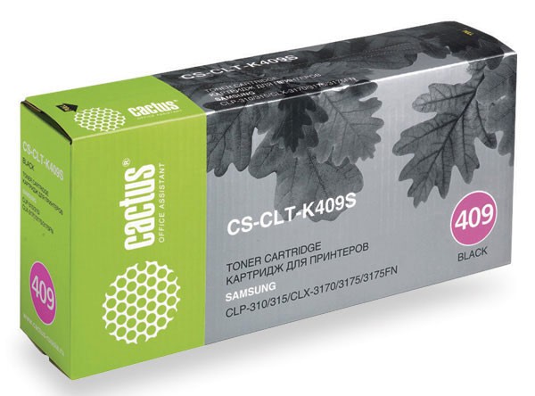 Тонер-картридж Cactus CS-CLT-K409S для принтеров Samsung CLP-310, черный, 1500 стр.