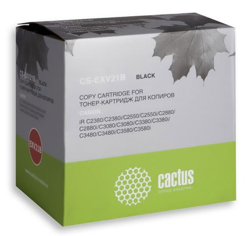 Тонер-картридж Cactus CS-EXV21B для МФУ Canon IR-C2380/C2550/C2880/C3080, черный, 26000 стр.