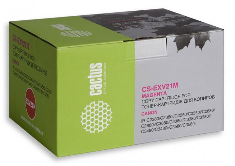 Тонер-картридж Cactus CS-EXV21M для МФУ Canon IR-C2380, пурпурный, 14000 стр.