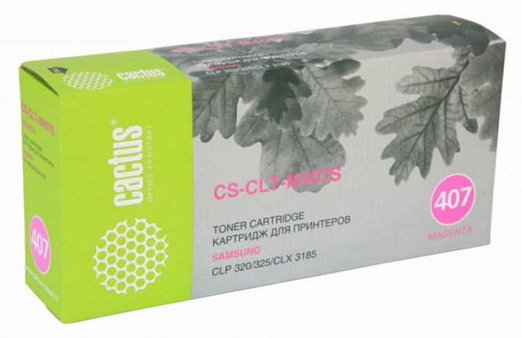 Тонер Картридж Cactus CS-CLT-M407S пурпурный для Samsung CLP-325 CLX-3185 (1000стр.)