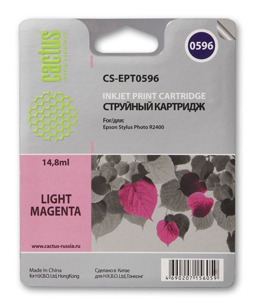Картридж струйный Cactus CS-EPT0596 светло-пурпурный для Epson Stylus Photo R2400 (14,8ml)