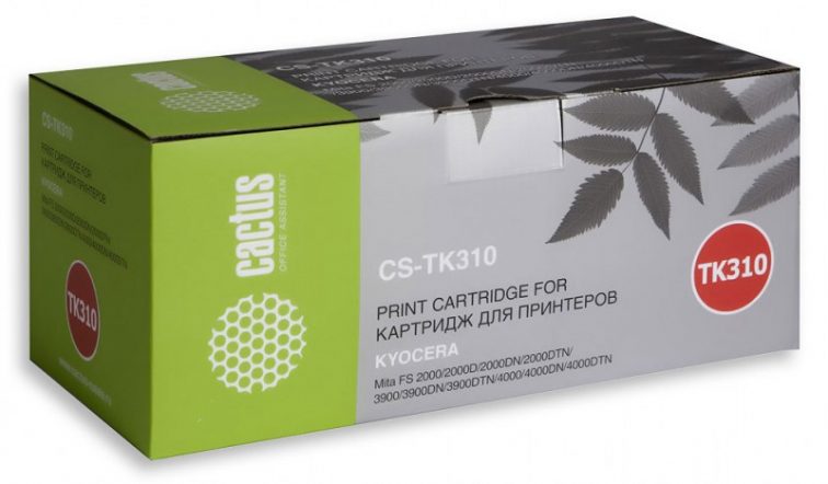 Тонер-картридж Cactus CS-TK310 для принтера Kyocera Mita FS 2000, черный, 12000 стр. (туба, 480 г.)