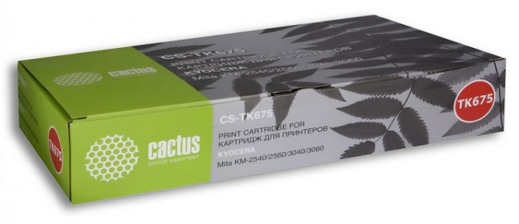 Тонер-картридж Cactus CS-TK675 для МФУ Kyocera Mita KM 2540,черный, 20000 стр. (туба, 1170 г.)