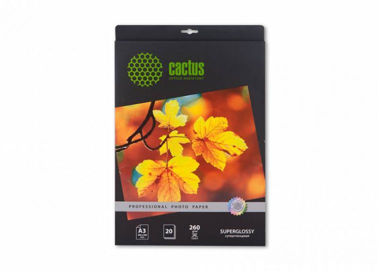Фотобумага Cactus CS-HGA326020 Professional суперглянцевая А3 260 г/м2 20 листов