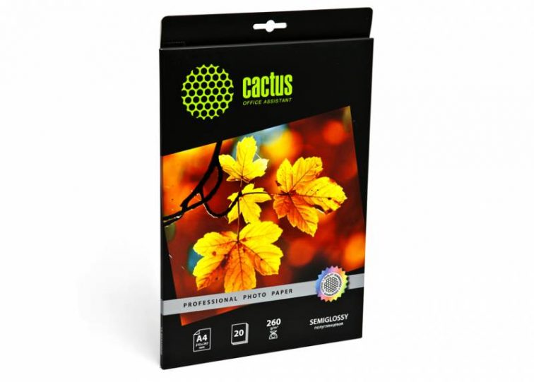 Фотобумага Cactus CS-SGA426020 Professional полуглянцевая А4 260 г/м2 20 листов