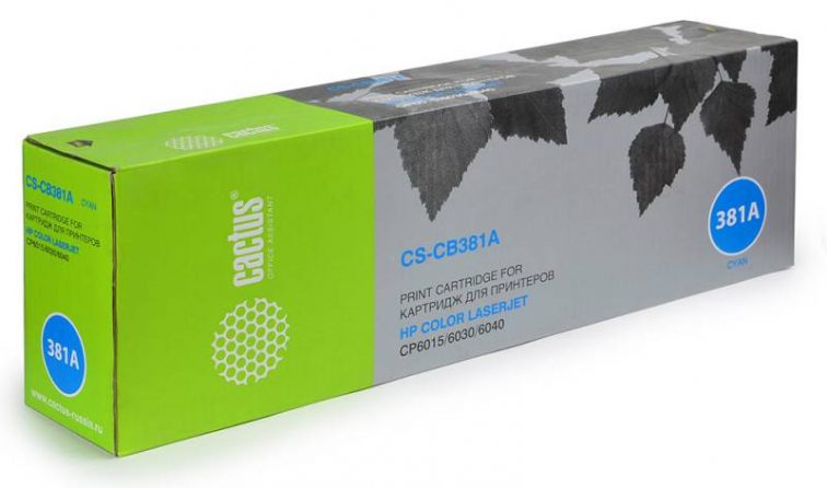 Тонер Картридж Cactus CS-CB381A голубой для HP CLJ MFP CM6030/CM6040;CP6015 (21000стр.)
