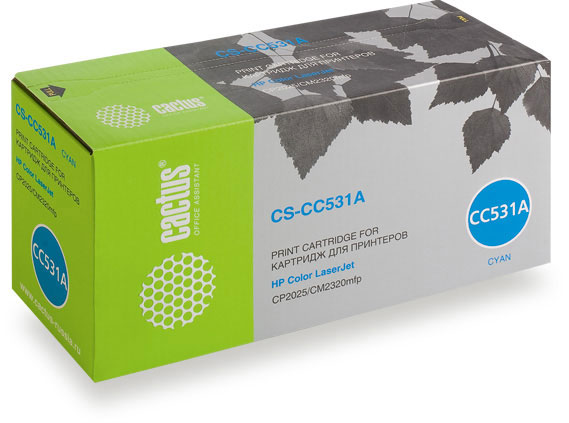 Тонер Картридж Cactus CS-CC531A голубой для HP Color LaserJet CP2025/CM2320mfp (2800стр.)