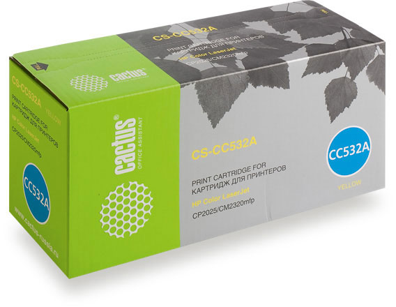 Тонер Картридж Cactus CS-CC532A желтый для HP Color LaserJet CP2025/CM2320mfp (2800стр.)
