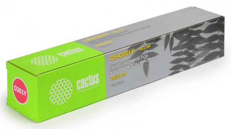 Тонер-картридж Cactus CS-O301Y для OKI C301/321 жёлтый 1500 страниц