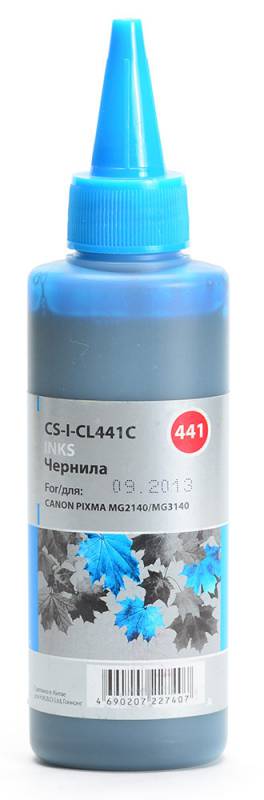 Чернила Cactus CS-I-CL441C голубой (100мл) Canon Pixma MG2140/MG3140