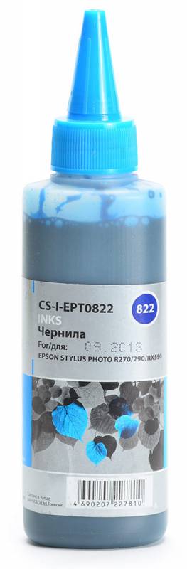 Чернила Cactus CS-I-EPT0822 голубой (100мл) Epson Stylus Photo R270/290/RX590