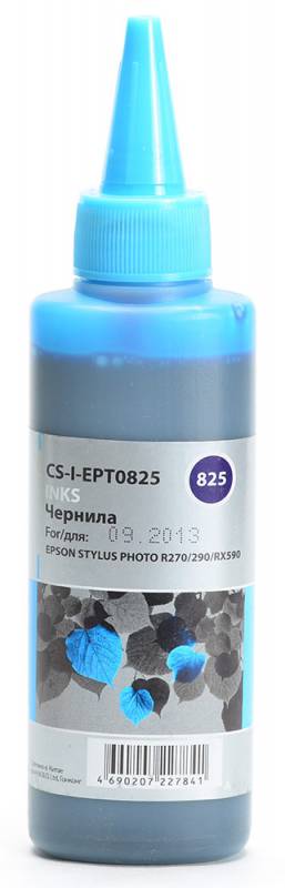 Чернила Cactus CS-I-EPT0825 светло-голубой (100мл) Epson Stylus Photo R270/290/RX590
