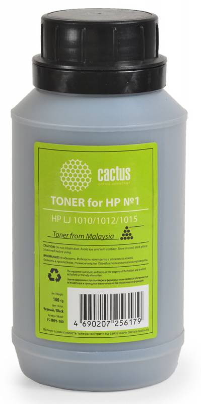 Тонер для принтера Cactus CS-THP1-100 черный (флакон 100гр) HP LJ 1010/1012/1015