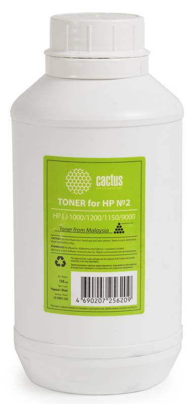 Тонер для принтера Cactus CS-THP2-150 черный (флакон 150гр) HP LJ 1000/1200/1150/9000