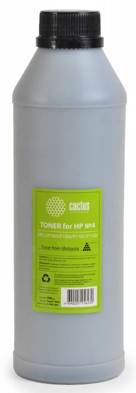 Тонер для принтера Cactus CS-THP4-1000 черный (флакон 1000гр) HP LJ P1005/P1006/P1100 /P1102