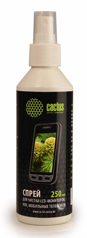 Спрей Cactus CS-S3002 для чистки LCD-мониторов, КПК, мобильных телефонов, 250 мл