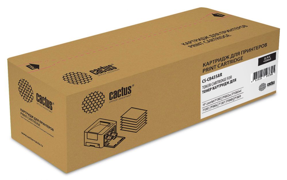 Картридж лазерный Cactus CS-CB435AR черный (1500стр.) для HP LJ P1005/P1006