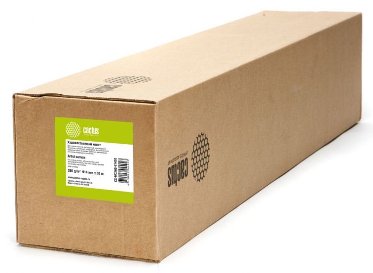 Холст Cactus CS-MC260-91430 914мм-30м/260г/м2/белый матовое синтетика для струйной печати втулка:50.8мм (2")
