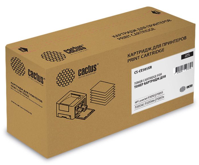 Картридж лазерный Cactus CS-CE505XR черный (6500стр.) для HP LJ P2050/P2055/P2055D/P2055DN/P2055X