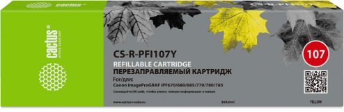 Картридж ПЗК струйный Cactus CS-R-PFI107Y желтый для Canon imageProGRAF iPF670/680/685/770/780/785 б